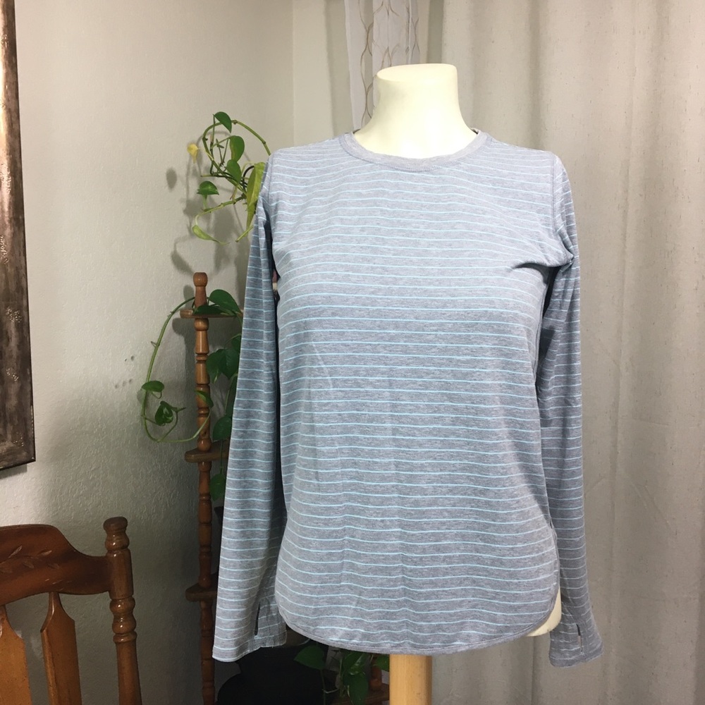 Athleta Girl Long sleeve top SzXL/14, striped grey
